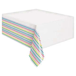 Unique | Primary Striped tablecover | Rainbow party supplies