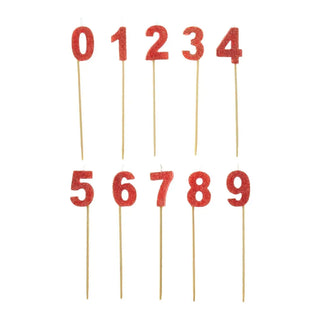 Red Number Long Stick Candle