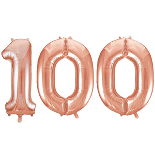 Meteor | giant 100 rose gold balloons | 100th party supplies