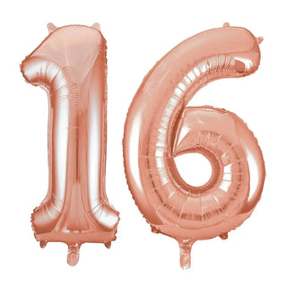 Meteor | giant number 16 rose gold balloon | 16th birthday party supplies