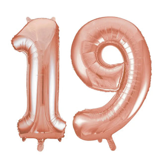 Meteor | giant number 19 rose gold balloon | 19th birthday party supplies