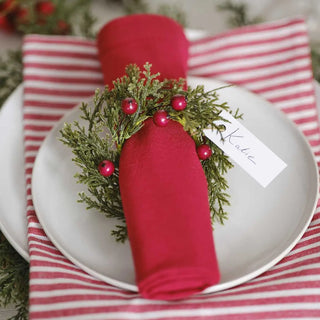 Ginger Ray | Foliage and Berry Christmas Napkin Rings | Christmas Tableware NZ