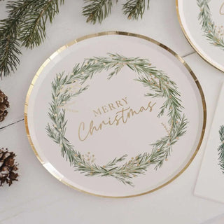 Ginger Ray | Gold Merry Christmas Plates | Christmas Tableware NZ