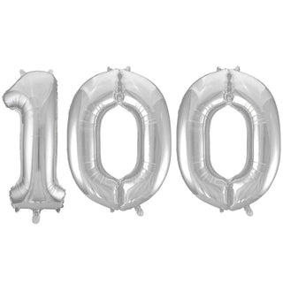Meteor | Giant silver 100 balloon | 100th party supplies