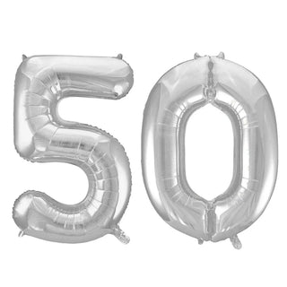 Meteor | Giant silver 50 balloon | 50th party supplies