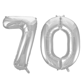 Meteor | Giant silver 70 balloon | 70th party supplies
