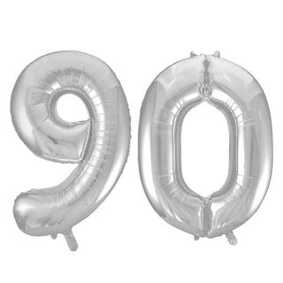 Meteor | Giant silver 90 balloon | 90th party supplies