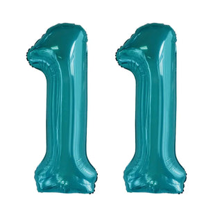 Meteor | giant teal number 11 balloon | 11th birthday party supplies