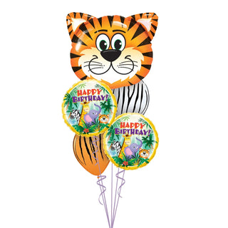 Tiger Balloon Bouquet | Jungle Animal Party Supplies NZ