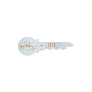 White 21st Key | 21st Birthday Party Supplies NZ