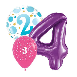 2nd, 3rd & 4th Birthday Balloons