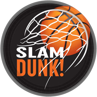 Nothin But Net Basketball Plates - Lunch 8 Pkt