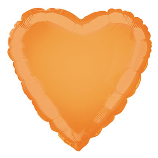 Orange Heart Foil Balloon