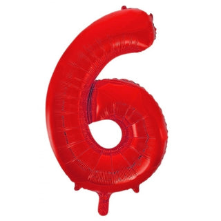Giant Red Number Foil Balloon - 6