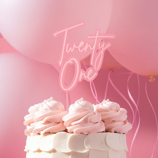 Pink Layered Twenty One Cake Topper | 21st Birthday Party Supplies NZ