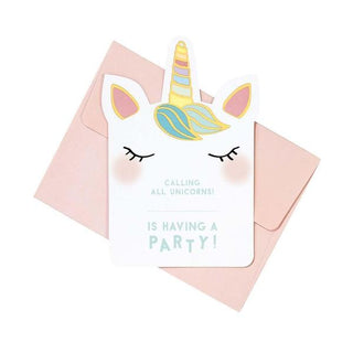 We Heart Unicorns Invitations - 8 Pkt