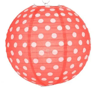 Red Polka Dot Paper Lantern 12"
