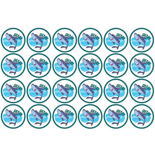 Shark Edible Icing Cupcake Images | Shark Party Supplies NZ