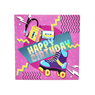 Unknown | Roller Skate 80's Happy Birthday Card | Roller Skate 80's Party Supplies NZ