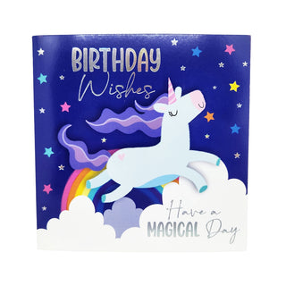 Unknown | Unicorn 'Birthday Wishes' Happy Birthday Card | Unicorn Party Supplies NZ