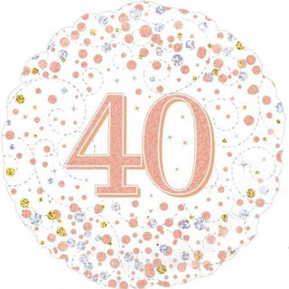 Sparkling Rose Gold Fizz 40th Foil Balloon