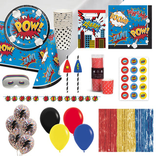 Deluxe Superhero Party Pack for 8 - SAVE 9%