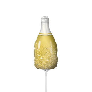 Gold Bubbly Wine Bottle Mini Foil Balloon