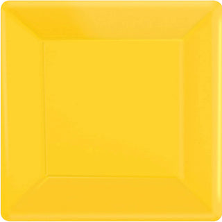 Construction Yellow Square Plates - Lunch 20 Pkt