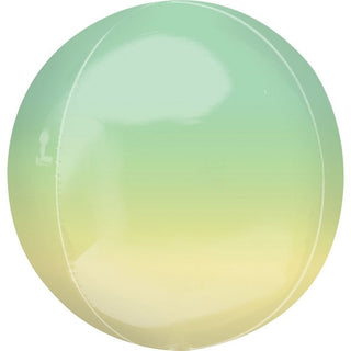 Ombre Yellow Green Orbz Foil Balloon