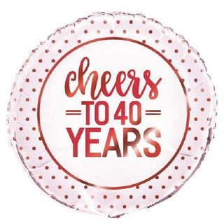 Cheers to 40 Years Foil Balloon