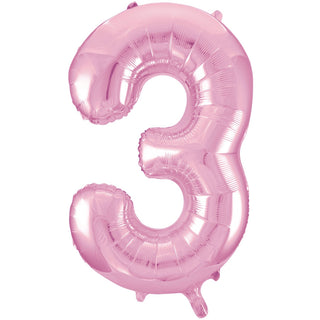 Pink 3 number balloons | Number Balloons NZ