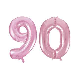 Giant Lovely Pink Number 90 Foil Balloons | 90th Birthday Supplies NZ 