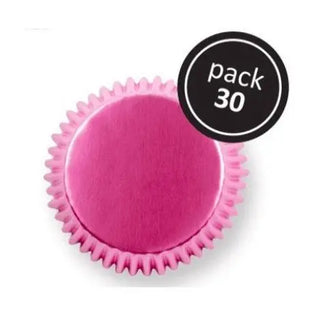 Metallic Pink Cupcake Cases - 30 Pkt