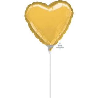 Gold Heart Mini Foil Balloon - Add to Balloon Garland