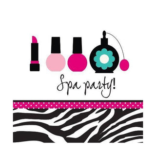 Pink Zebra Boutique Spa Party Napkins - Lunch 16 Pkt