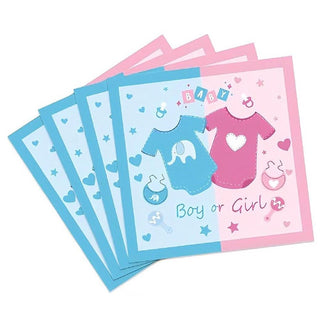 Gender Reveal Onesie Napkins - Lunch 16 Pkt