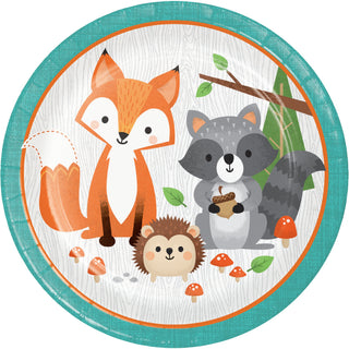 Wild One Woodland Animals Plates - Dinner 8 Pkt