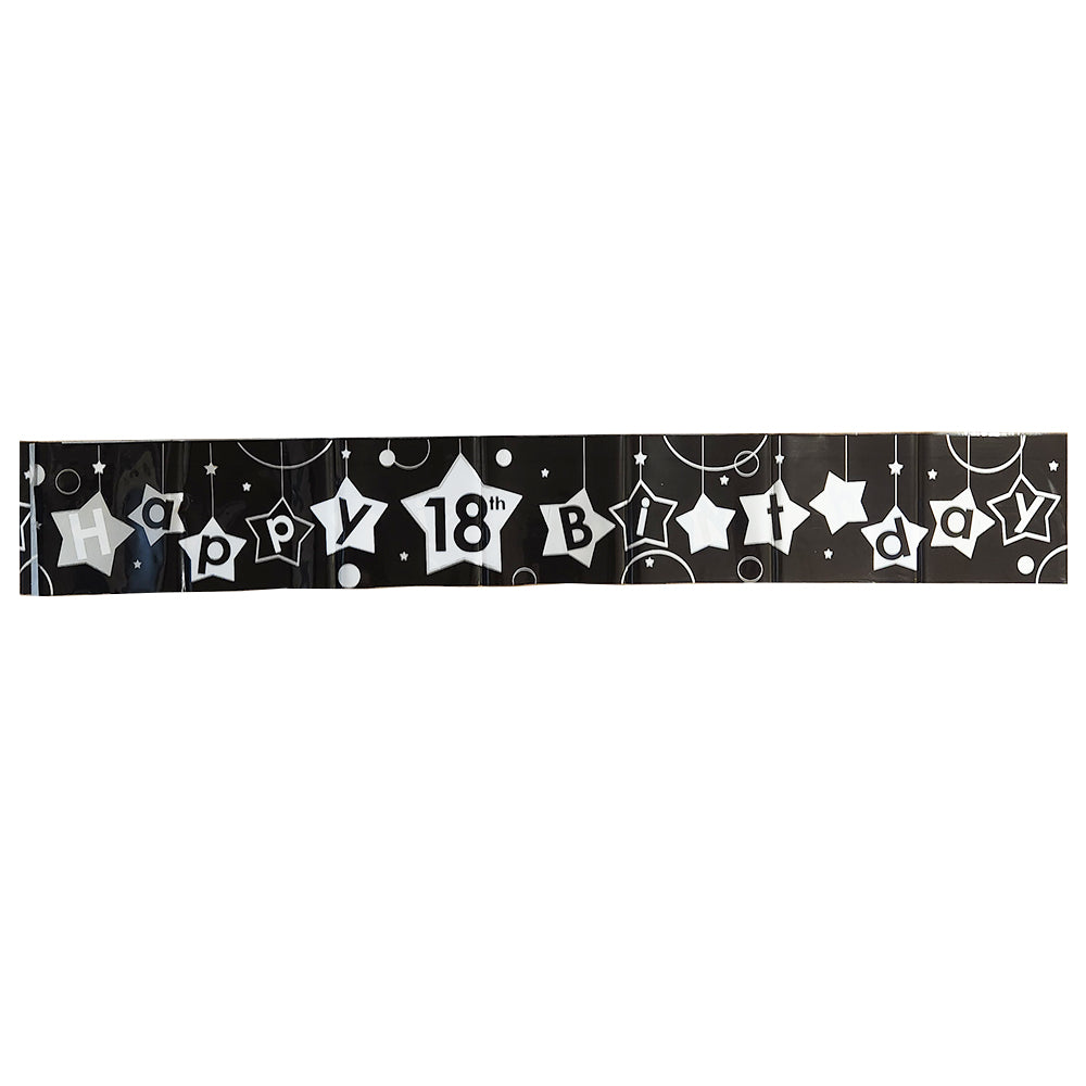 Banner 18 Rising Silver & Black 18th Birthday Banner NZ – Build a Birthday NZ