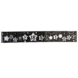 Silver & Black 18th Birthday Banner | 18th Birthday Party Supplies NZ