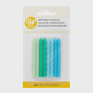 Wilton | Green & Blue Candles | Sea Party Supplies NZ