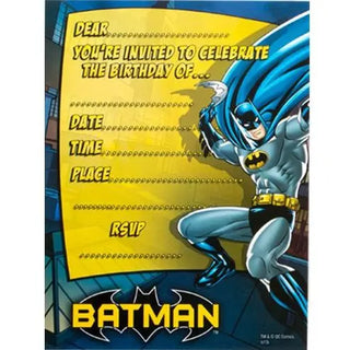 Batman Sheet Invitations - 8 Pkt