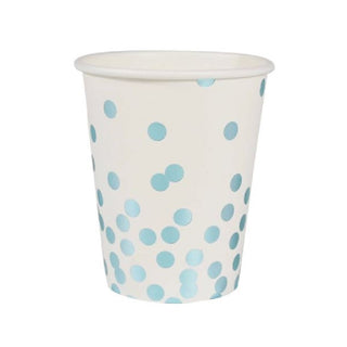 Metallic Blue Confetti Cups | Metallic Blue Cups | Metallic Blue Confetti Party | NZ PArty Supplies |