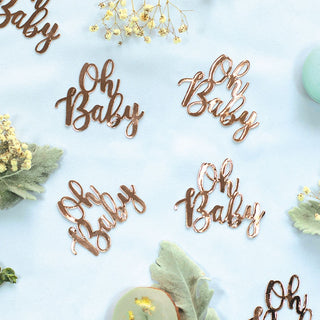 Five Star | Rose Gold Oh Baby Confetti | Rose Gold Baby Shower Party Supplies NZ