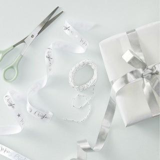 Ginger Ray Merry Christmas Silver Foiled Ribbon Kit | Xmas Gift Wrapping NZ