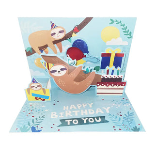 Sloth Pop Up Card | Sloth Party Supplies NZ