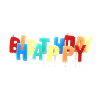 Rainbow Happy Birthday Letter Candles | Rainbow Party Supplies NZ