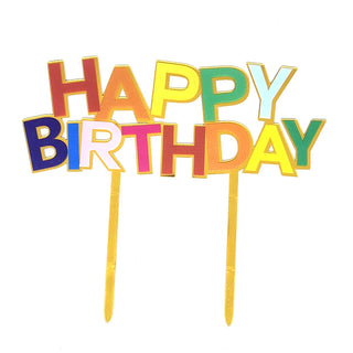 Happy Birthday Cake Topper | Rainbow Birthday Cake Topper | Reusable Cake Topper
