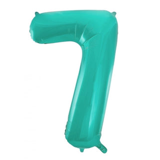Giant Caribbean Teal Number Foil Balloon - 7