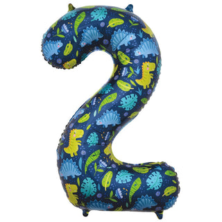 Giant Dinosaur Number 2 Foil Balloon | Dinosaur 2nd Birthday Supplies NZ