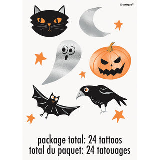 Foil Halloween Tattoos - 24 Pkt